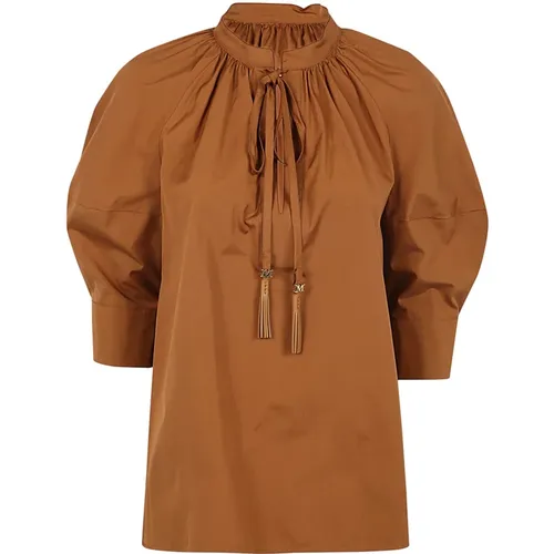 Tan Carpi Scarf Shirt , female, Sizes: L, S - Max Mara - Modalova