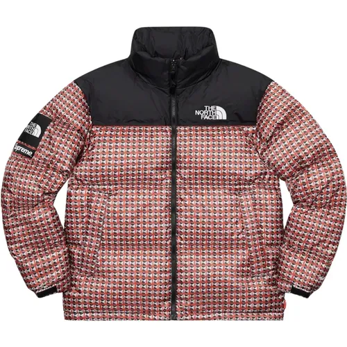 Limitierte Auflage Studded Nuptse Jacke Rot - Supreme - Modalova