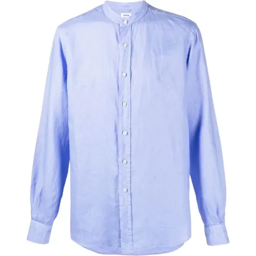 Mao Collar Linen Shirt , male, Sizes: L - Aspesi - Modalova