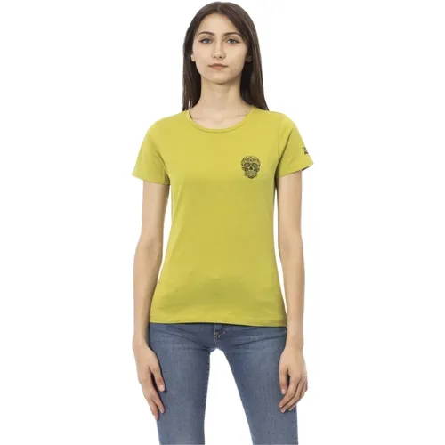 Kurzarm Rundhals T-Shirt , Damen, Größe: XL - Trussardi - Modalova