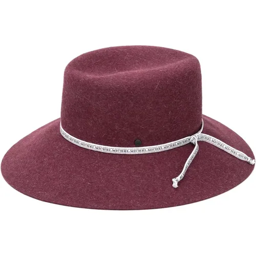 Elegant and Sophisticated Burgundy Felt Hat , female, Sizes: S, L, M - Maison Michel - Modalova