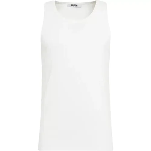 Ribbed Tank Top with Wide Straps , male, Sizes: XL, L - Mauro Grifoni - Modalova