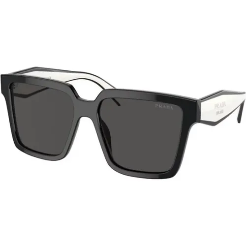 Frame Dark Grey Lens Sunglasses , female, Sizes: 56 MM - Prada - Modalova