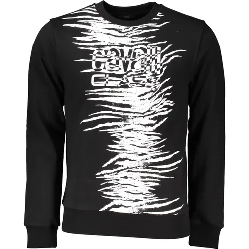 Logo Print Sweatshirt mit gebürsteter Oberfläche - Cavalli Class - Modalova