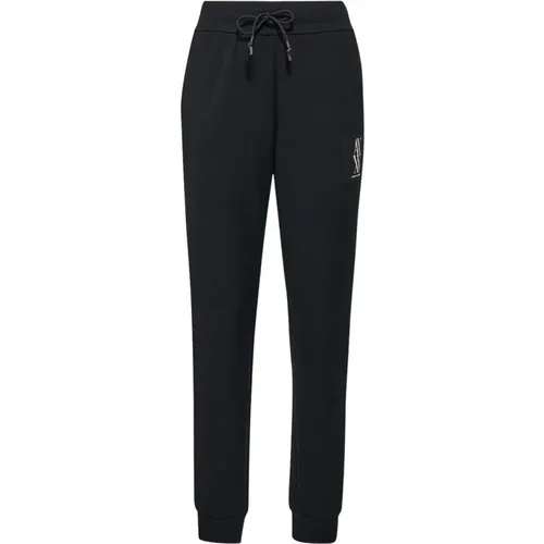 Sportliche Schwarze Hose mit Logo und Kordelzug , Damen, Größe: L - Emporio Armani - Modalova