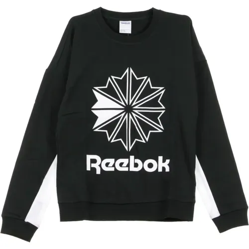 Schwarzer Crewneck Sweatshirt mit Großem Logo - Reebok - Modalova
