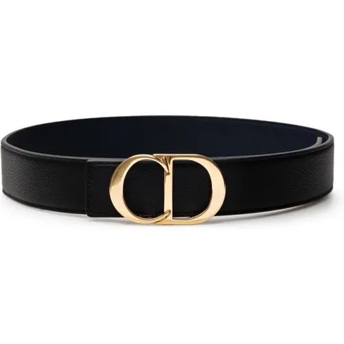 Reversible Hammered Leather Belt , female, Sizes: 75 CM - Dior - Modalova