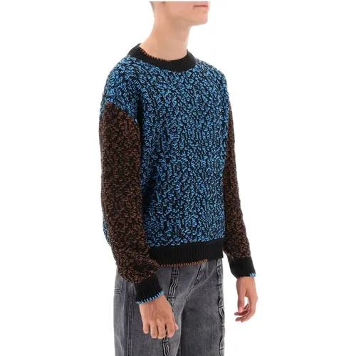 Bunt gemusterter Netz Baumwollmischung Pullover , Herren, Größe: S - Andersson Bell - Modalova