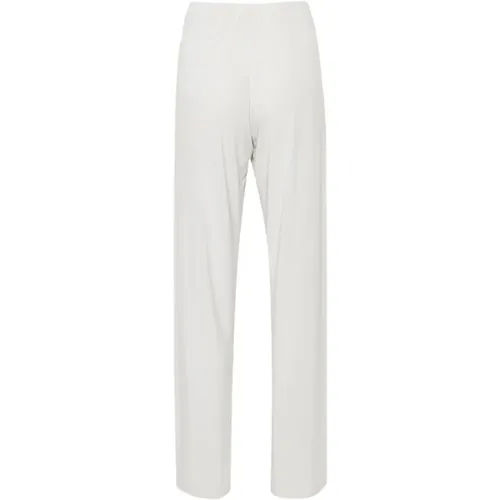 Jersey Straight Trousers Grey Elasticated Waistband , female, Sizes: L, M, XL - Le Tricot Perugia - Modalova