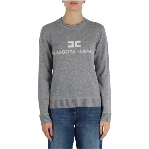 Woll-Kaschmir-Pullover gerippt , Damen, Größe: XS - Elisabetta Franchi - Modalova