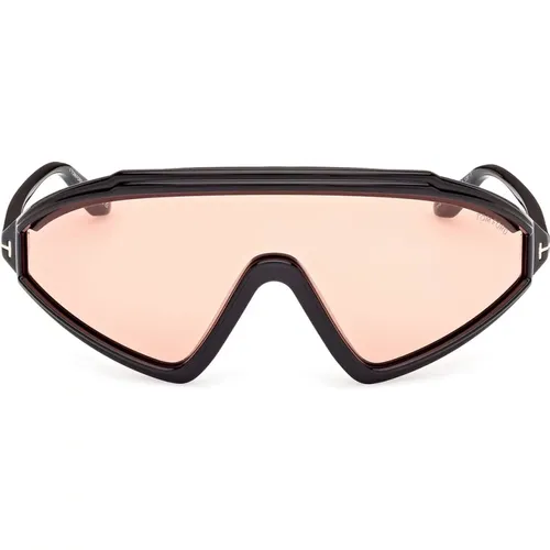 Klassische Braune Sonnenbrille Maskenform , unisex, Größe: ONE Size - Tom Ford - Modalova
