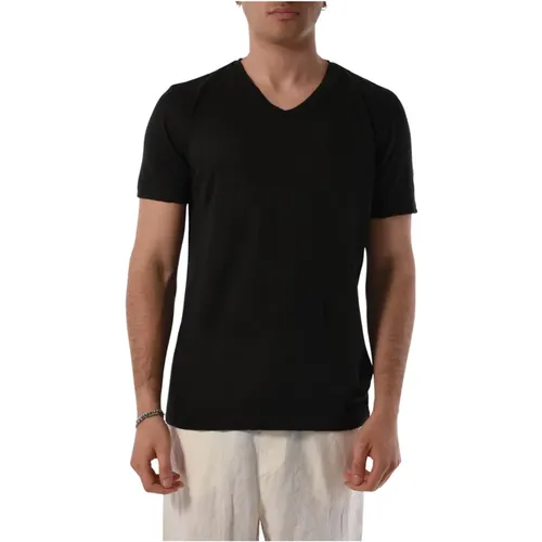 V-Ausschnitt Leinen T-Shirt für Männer - 120% lino - Modalova