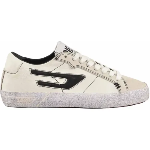 Leder Sneakers mit Gummisohle , Damen, Größe: 38 EU - Diesel - Modalova