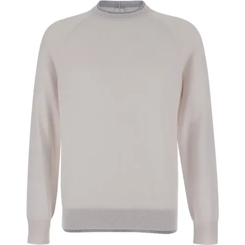 Beiger Merino Pullover Doppelter Kragen , Herren, Größe: 2XL - Eleventy - Modalova