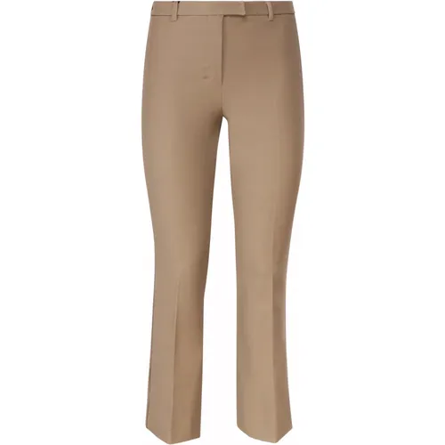 Camel Trousers with Front Fold , female, Sizes: XS - Max Mara - Modalova