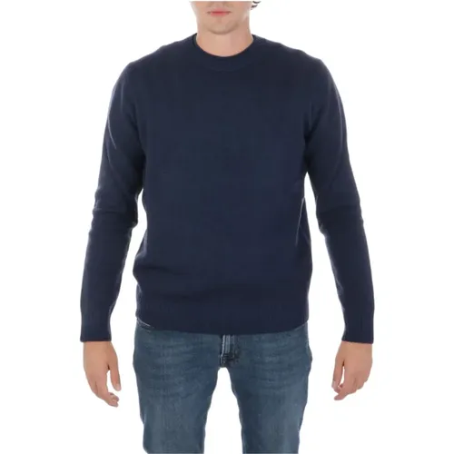 Wool Round-Neck Knitwear for Men , male, Sizes: 2XL, L, XL - Malo - Modalova