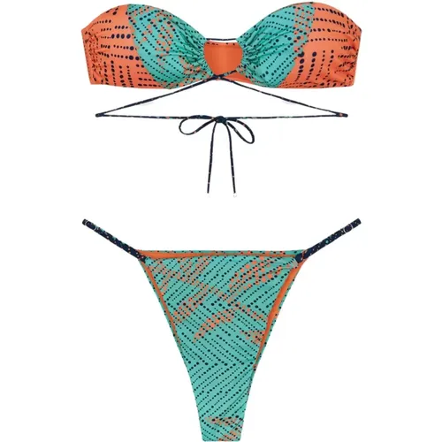 Verstellbares Bandeau-Bikini Exotisches Muster - Me-Fui - Modalova