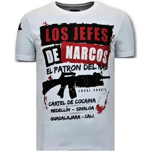 Luxus Herren T-Shirt - Los Jefes The Narcos - 11-6372W , Herren, Größe: 2XL - Local Fanatic - Modalova