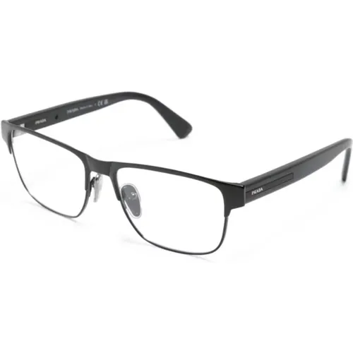 Klassische Schwarze Optische Brille , Herren, Größe: 56 MM - Prada - Modalova