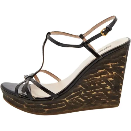 Pre-owned Leather sandals , female, Sizes: 5 UK - Miu Miu Pre-owned - Modalova