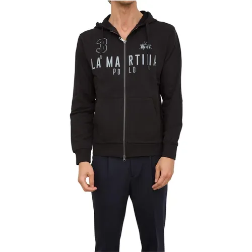 Diagon Nero Full Zip Sweatshirt , Herren, Größe: XL - LA MARTINA - Modalova