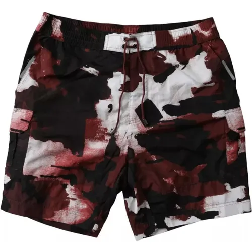 Camouflage Badehose mit Taschen , Herren, Größe: M - Dolce & Gabbana - Modalova