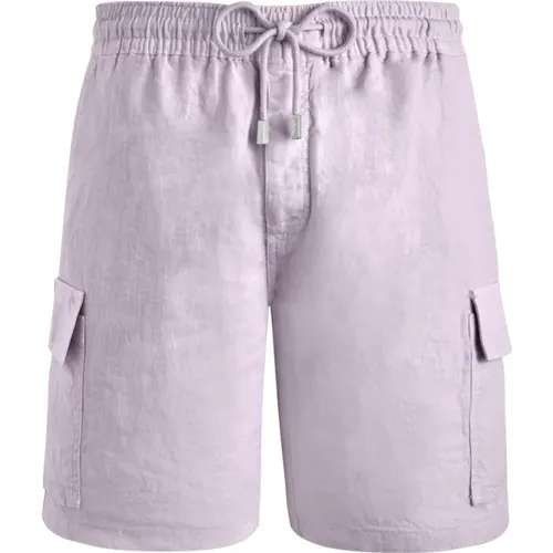 Solide Leinen Cargo Bermuda Shorts , Herren, Größe: L - Vilebrequin - Modalova