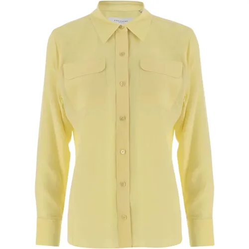 Silk Shirt with Front Button Placket , female, Sizes: S, L - Equipment - Modalova