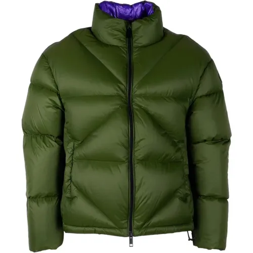 Smaragdgrüne Nylon-Pufferjacke mit Entendaunen-Wattierung - Centogrammi - Modalova