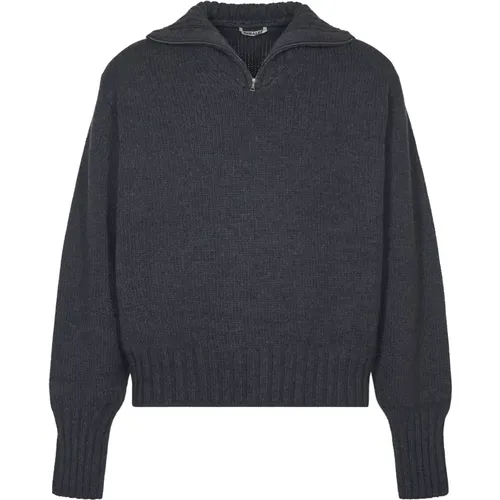 Weicher Wollstrick-Halb-Zip-Pullover , Herren, Größe: XL - Auralee - Modalova