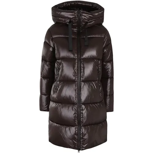 Braune Steppjacke mit Reißverschluss , Damen, Größe: XS - Save The Duck - Modalova