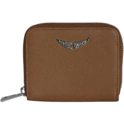 Leather Mini Wallet with Zipper , female, Sizes: ONE SIZE - Zadig & Voltaire - Modalova