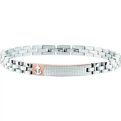 Marine Bracelet Silver Rose Gold Crystals , male, Sizes: ONE SIZE - Sector No Limits - Modalova