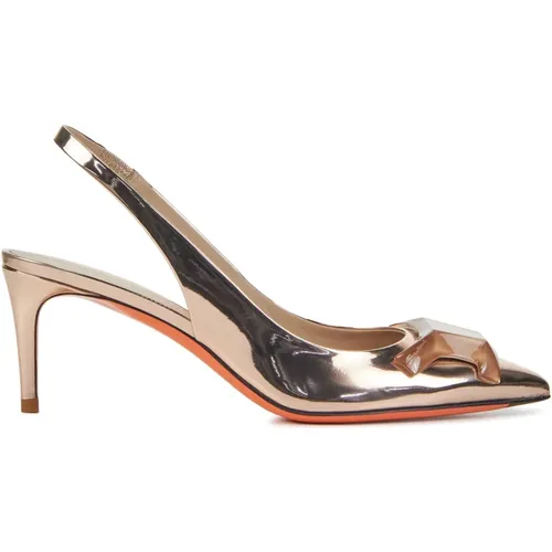 Rose Gold Leder Pumps , Damen, Größe: 36 EU - Santoni - Modalova