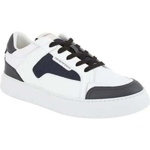 Leather Sneakers , male, Sizes: 9 UK, 10 UK - Emporio Armani - Modalova