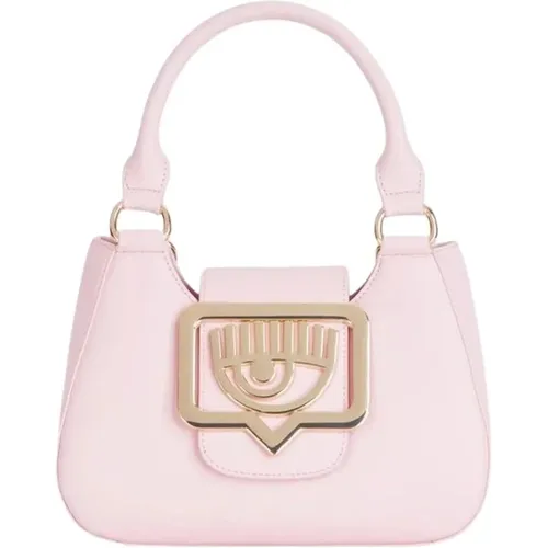 Rosa Stoff Handtasche mit Augenähnlicher Metallschnalle - Chiara Ferragni Collection - Modalova