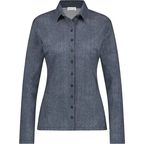 Elegante Buttoned Shirt in Blauem Denim , Damen, Größe: L - Jane Lushka - Modalova