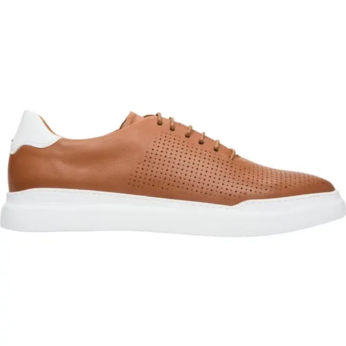 Herren Braune Leder Sneakers mit Gummisohle Er00112917 , Herren, Größe: 40 EU - Estro - Modalova