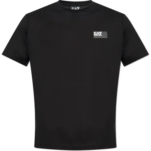 Baumwoll T-shirt , Herren, Größe: M - Emporio Armani EA7 - Modalova