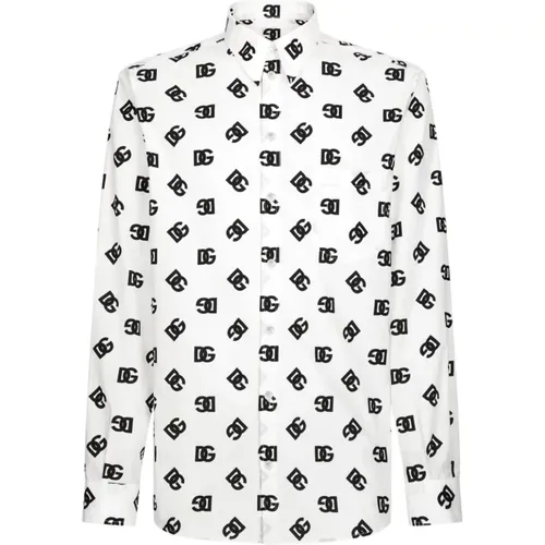 Cotton Logo Print Shirt , male, Sizes: M, L, S, XL - Dolce & Gabbana - Modalova