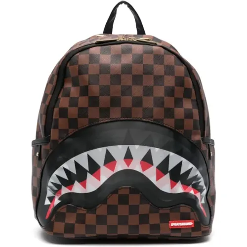 Checkered faux leather backpack, , unisex, Sizes: ONE SIZE - Sprayground - Modalova