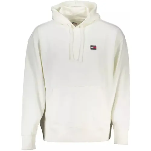 Gebürsteter Weißer Baumwollpullover , Herren, Größe: XL - Tommy Hilfiger - Modalova