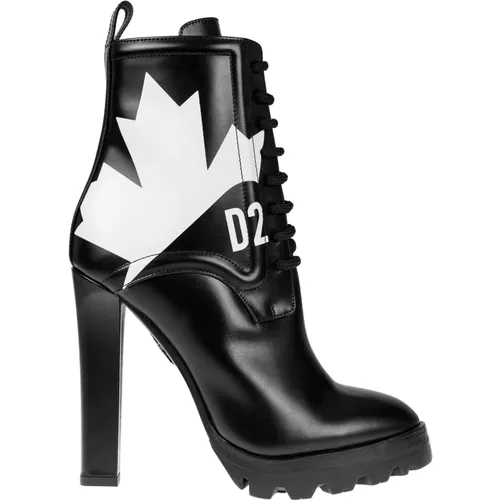 Leather Ankle Boots , female, Sizes: 3 UK, 4 UK - Dsquared2 - Modalova