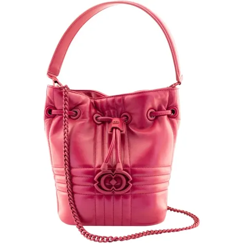 Quilted Bucket Bag Lips Fuxia , female, Sizes: ONE SIZE - La Carrie - Modalova