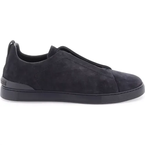 Suede Triple Stitch Slip-On Sneakers , male, Sizes: 11 UK, 7 UK, 9 UK, 8 UK - Ermenegildo Zegna - Modalova