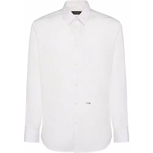 Classic Logo Print Cotton Shirt , male, Sizes: XL, L, 2XL - Dsquared2 - Modalova