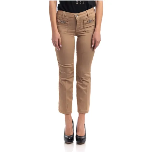 Flare Bottom Up Pants , female, Sizes: W31, W32, W24, W26, W25 - Liu Jo - Modalova