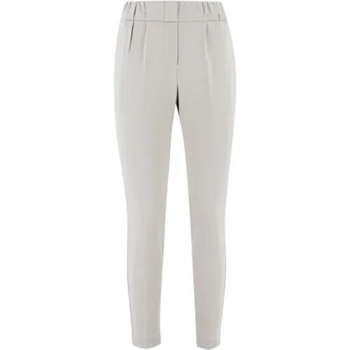 Womens Clothing Trousers Light Grey Aw23 , female, Sizes: L - Le Tricot Perugia - Modalova