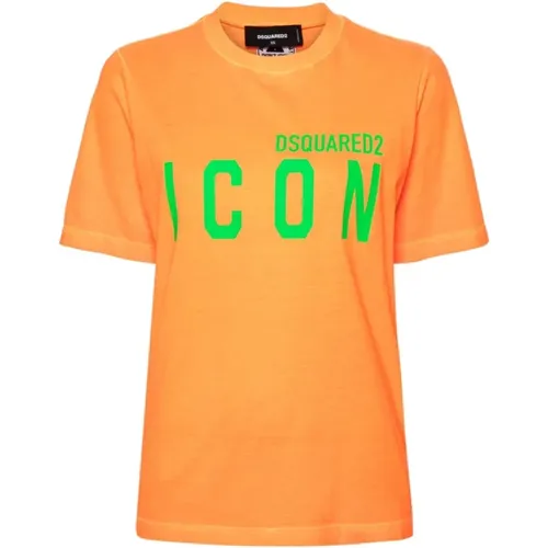 Fluorescent Logo T-shirts and Polos , female, Sizes: S, M, XS - Dsquared2 - Modalova