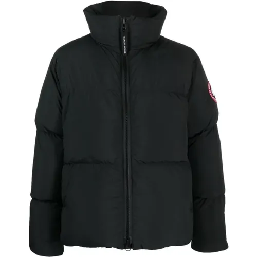 Schwarze Gesteppte Daunenjacke Logo Patch - Canada Goose - Modalova